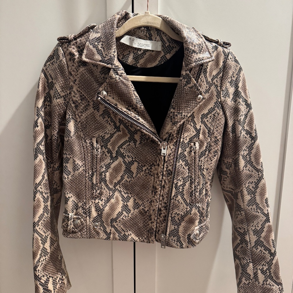 Iro Luiga Leather Python Jacket - Size Fr38 - image 4